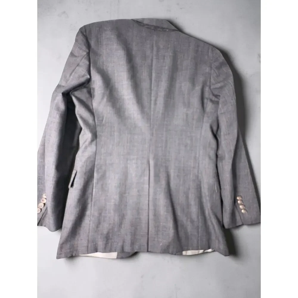 Polo University Ralph Lauren Mens 42R Gray Windowpane Sport Coat Blazer